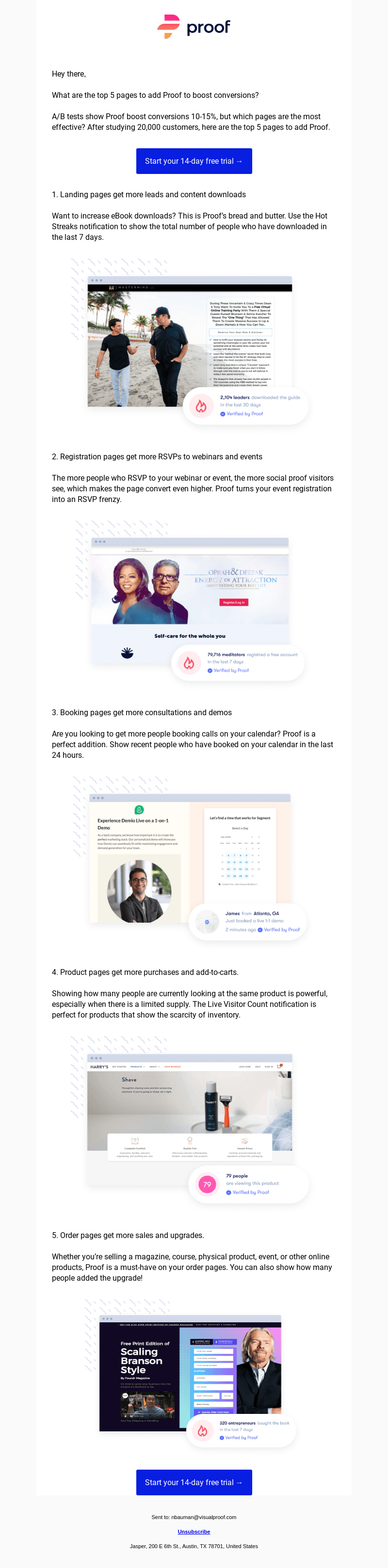 Top 5 pages to add Proof to boost conversions