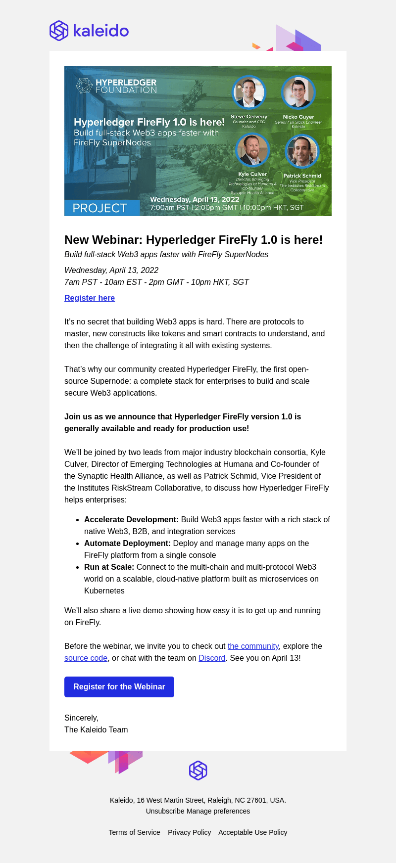 New Webinar: Hyperledger FireFly 1.0 is here!