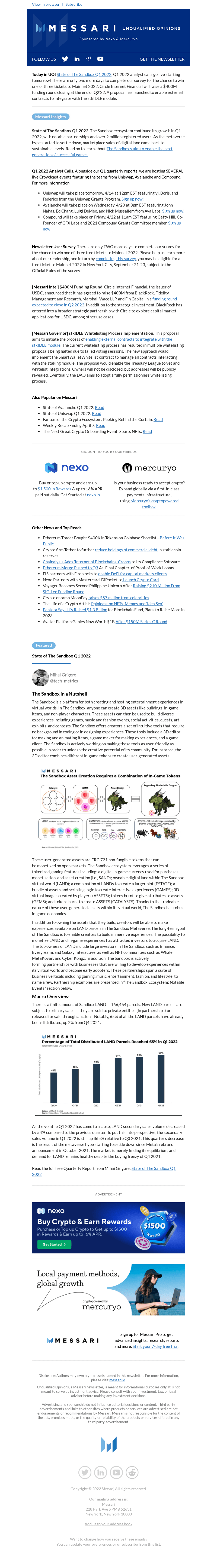 Unboxing the Sandbox Quarterly