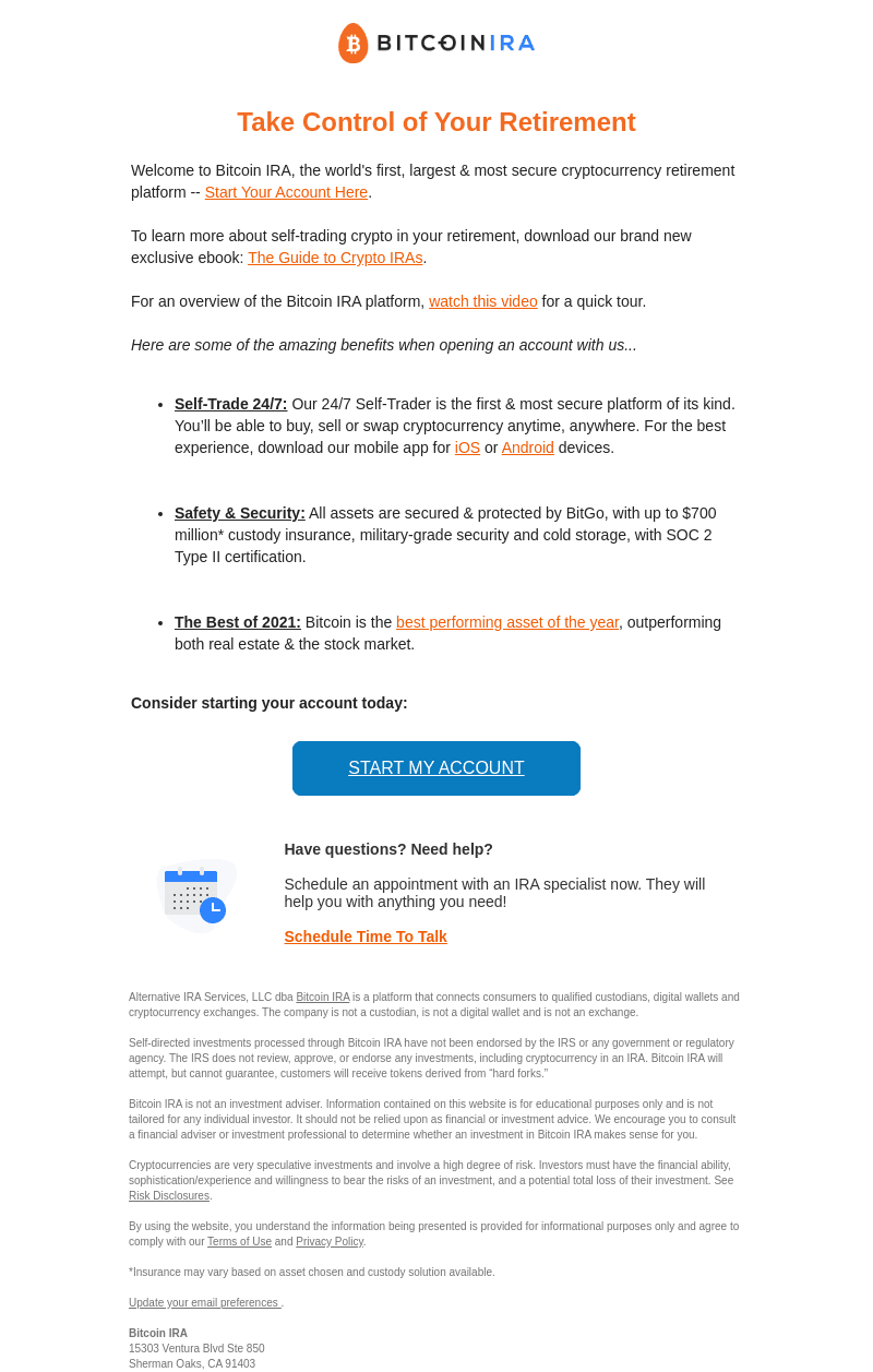 Welcome to Bitcoin IRA,