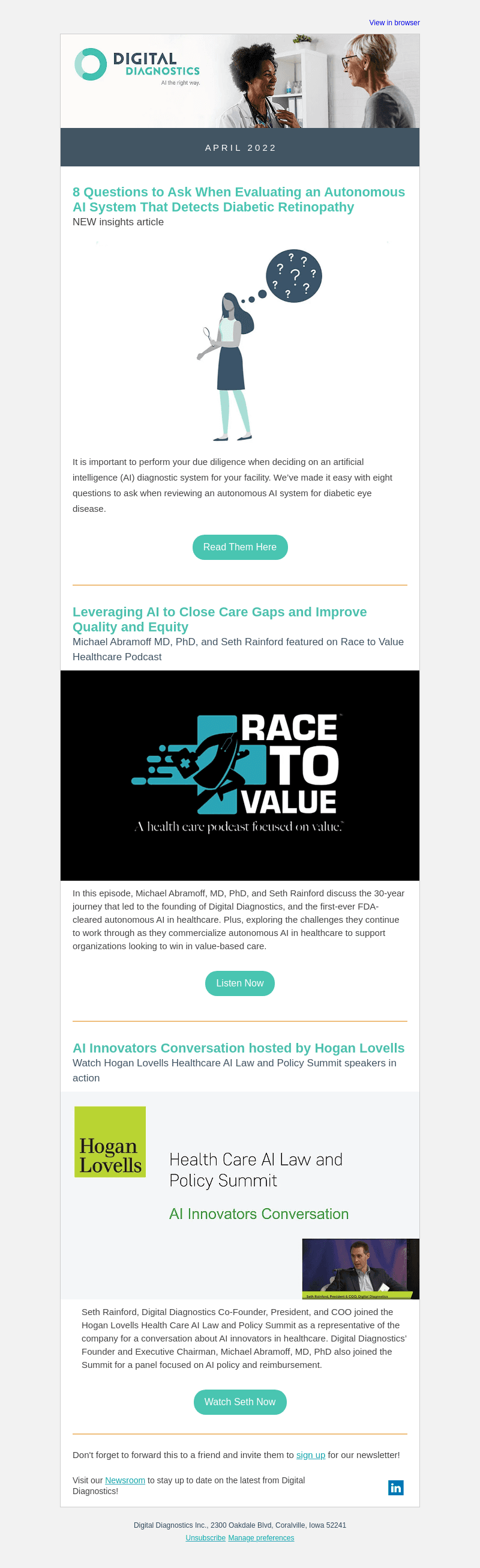 Digital Diagnostics April Newsletter