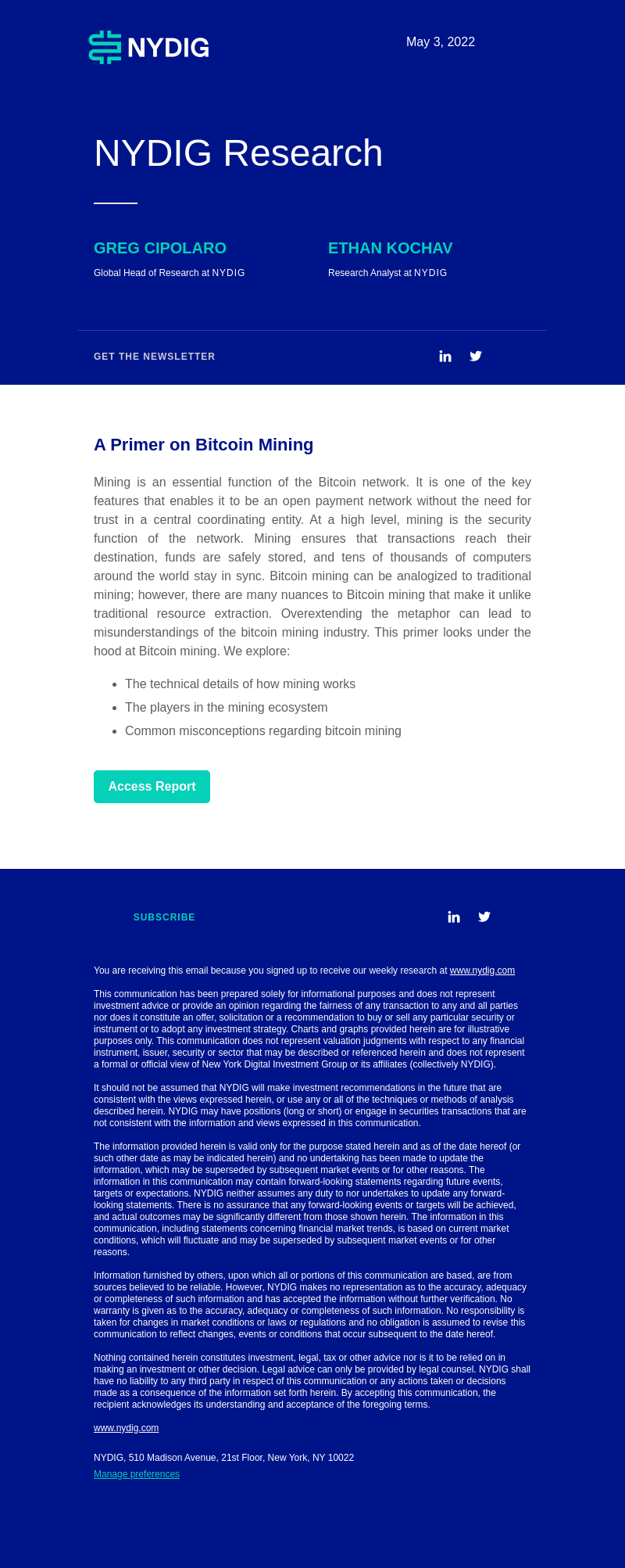 A Primer on Bitcoin Mining