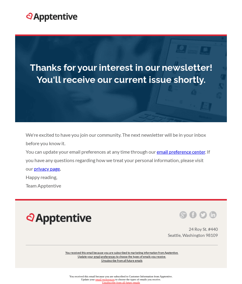 Apptentive email from Wed, May 4, 2022