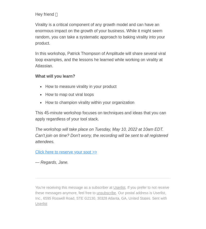 Userlist email from Thu, May 5, 2022