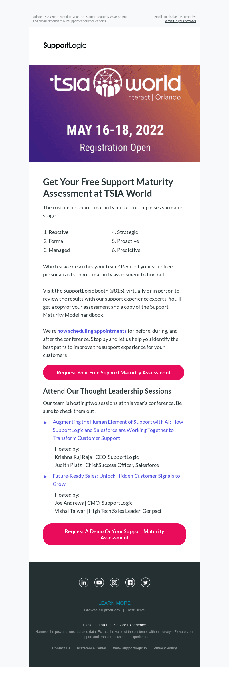 Get Your Free Support Maturity Assessment at TSIA World