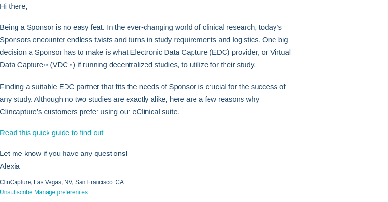 Why Sponsors Love ClinCapture