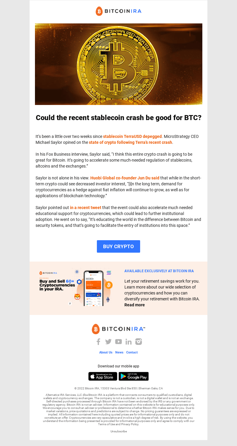 Could the recent Terra crash be good for BTC?