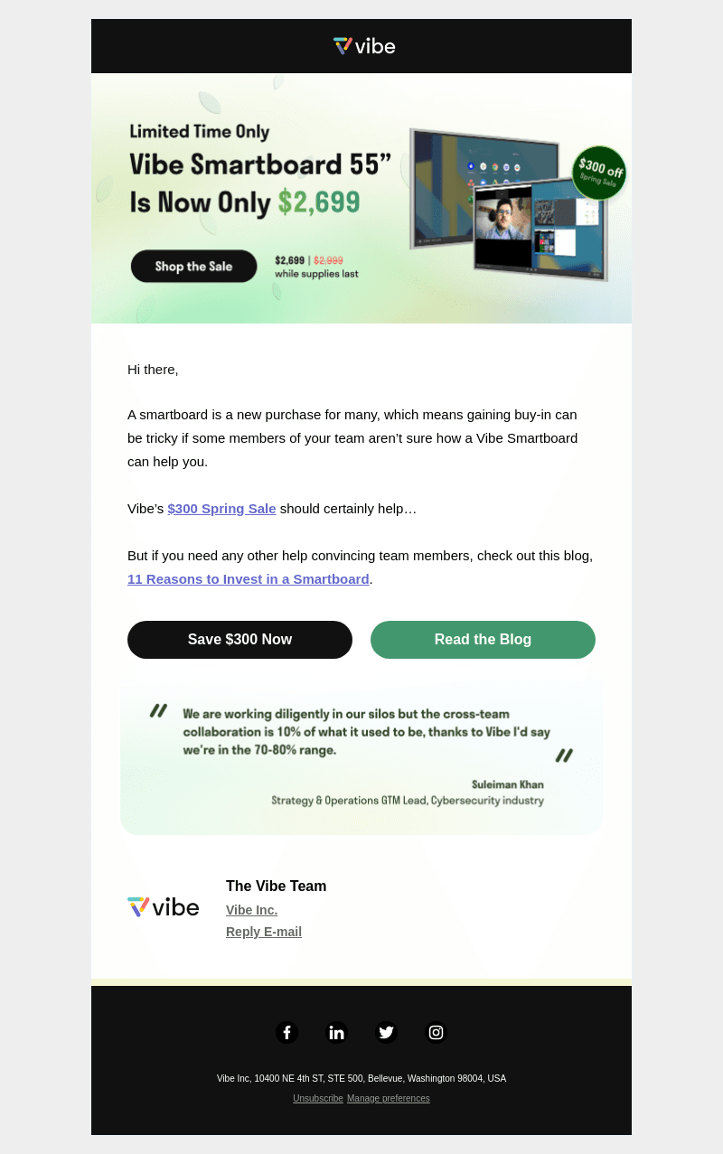 Vibe Smartboard - help your team see the benefits