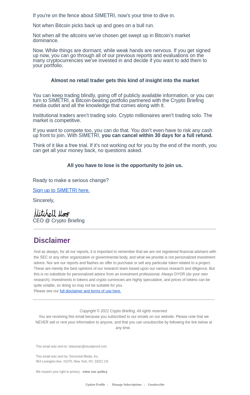 Free Trial for SIMETRI