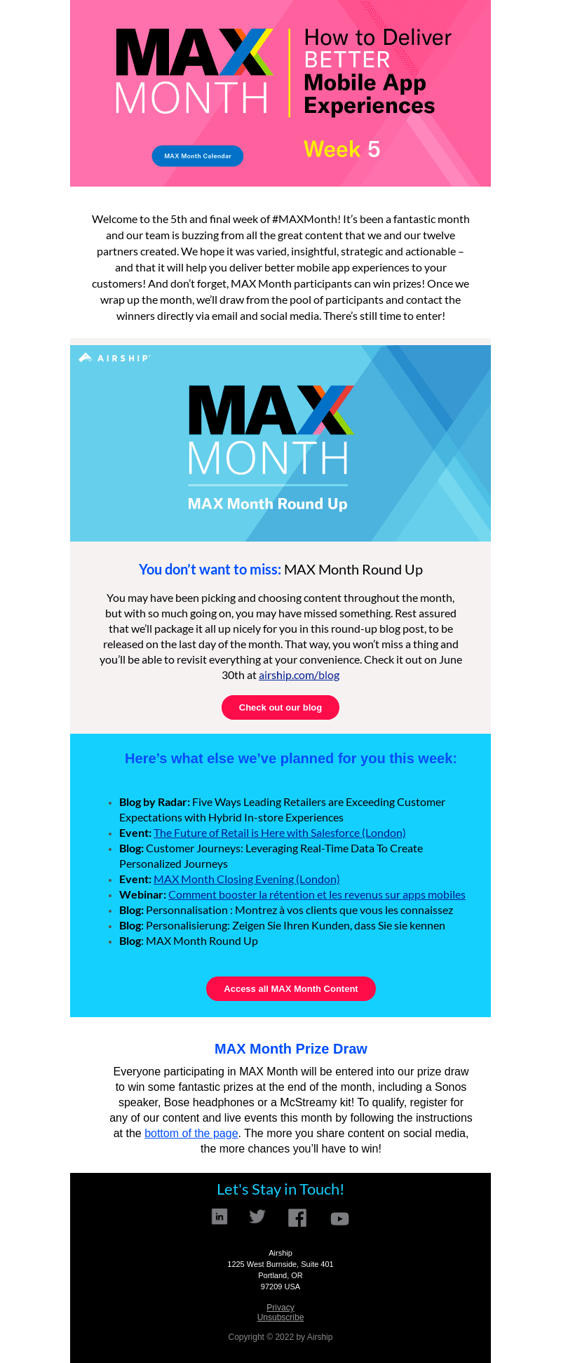 Welcome to MAX Month Week 5