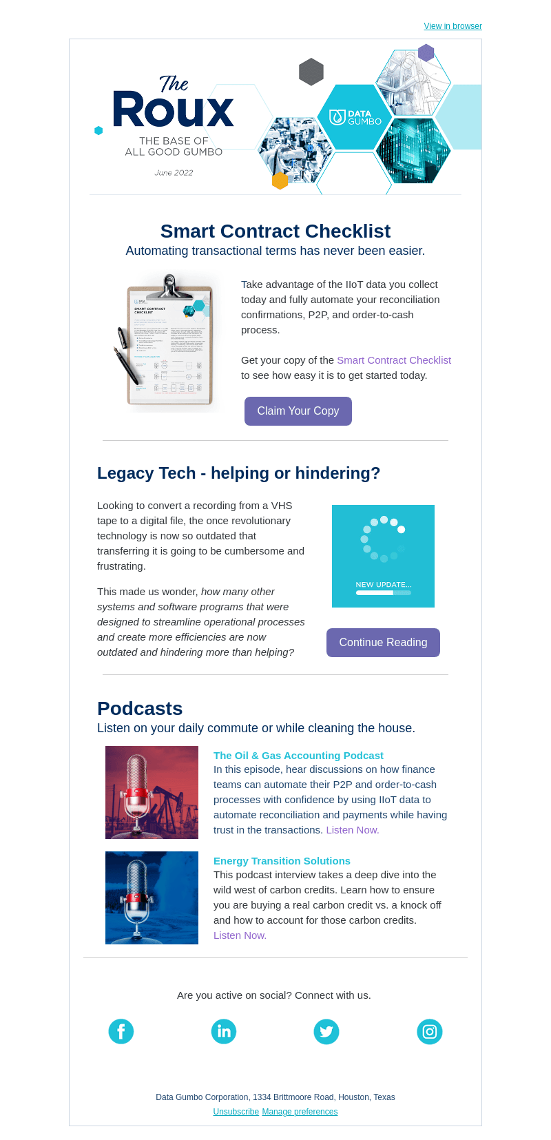 Data Gumbo email from Wed, Jun 29, 2022