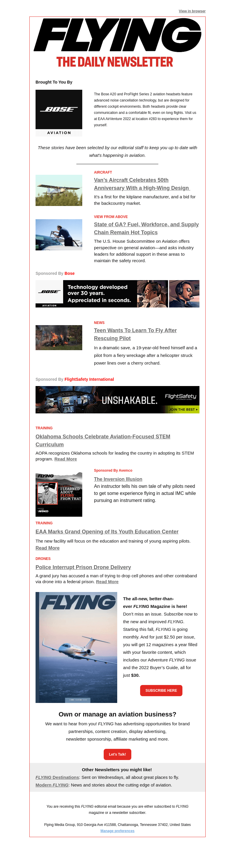 Flying Magazine email from Thu, Jul 14, 2022