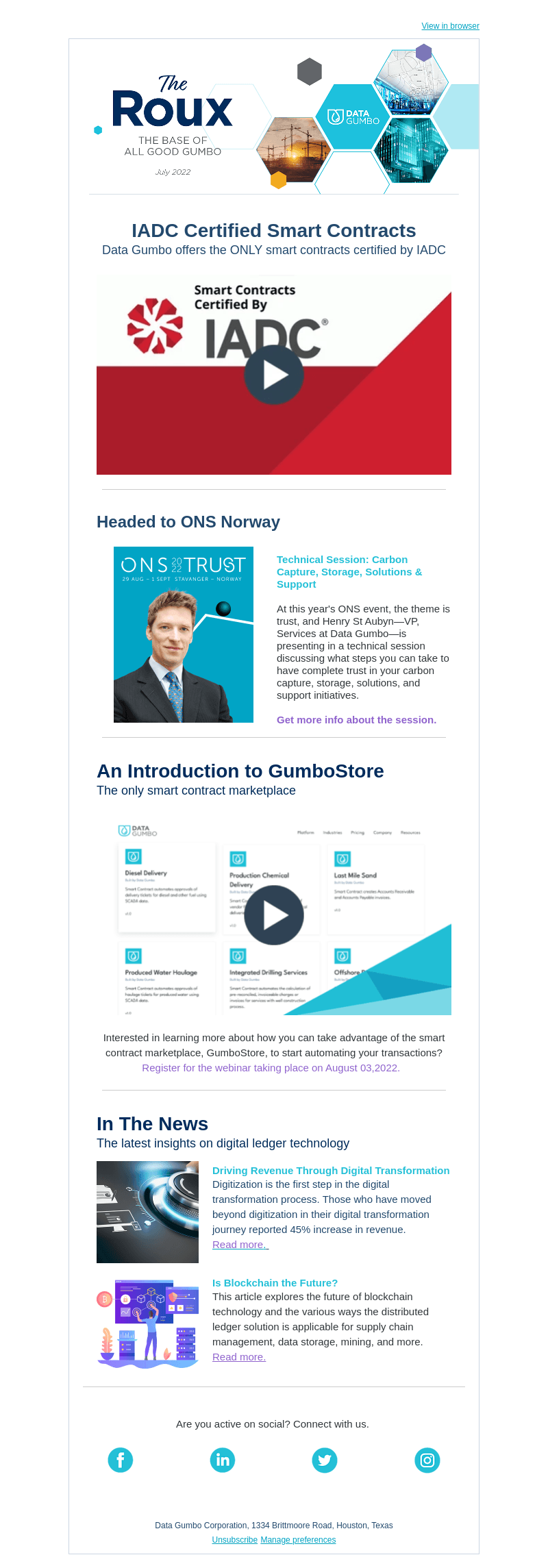 Data Gumbo email from Wed, Jul 27, 2022