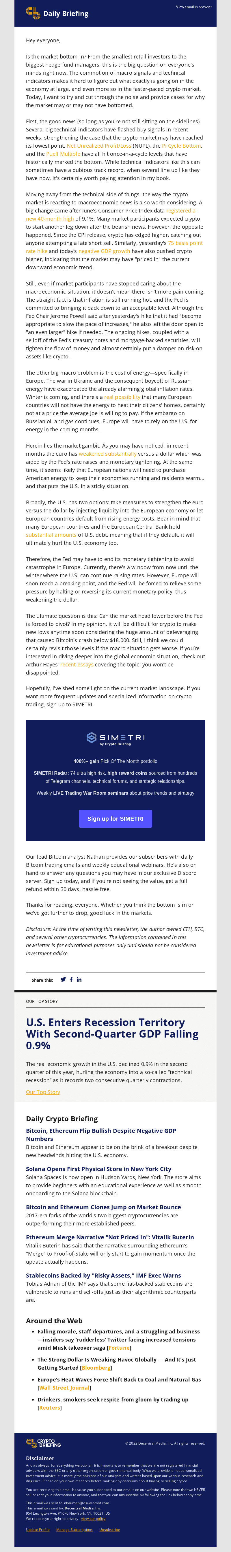 Daily Briefing: The market gambit