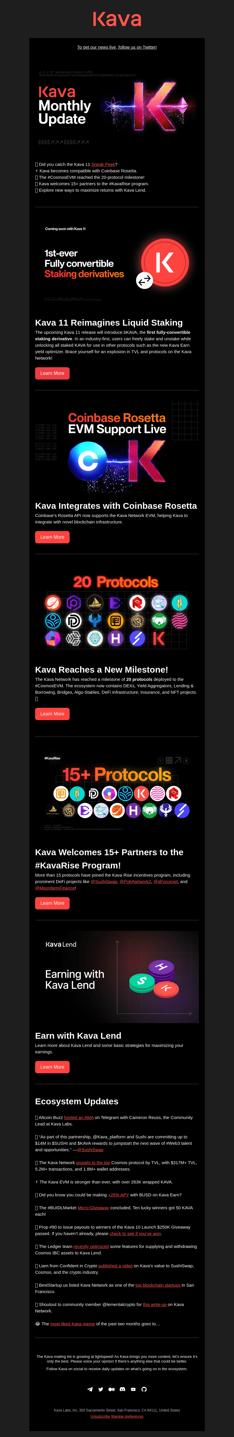 Kava Labs email from Tue, Aug 2, 2022
