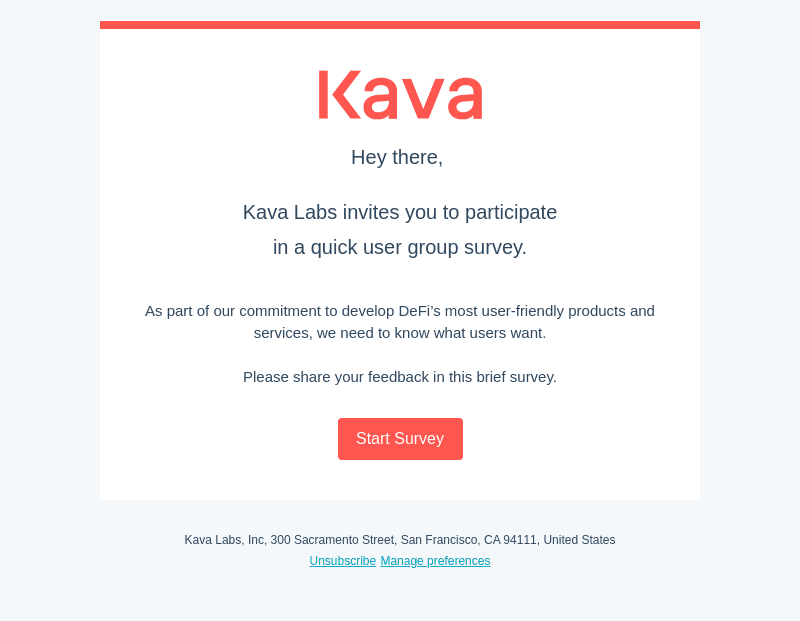 Kava Labs email from Mon, Aug 8, 2022