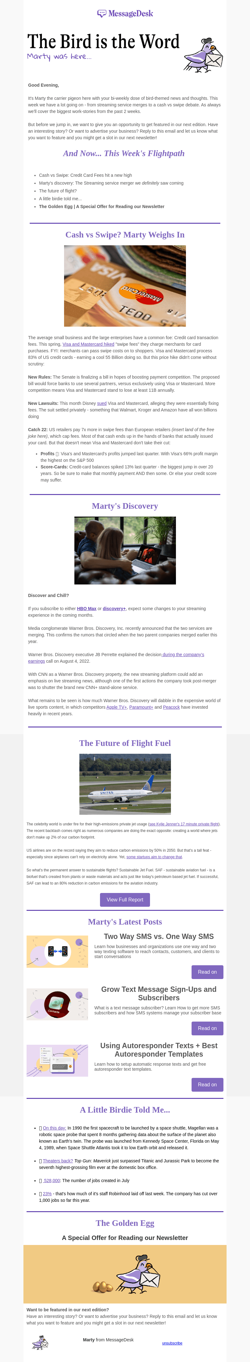 MessageDesk email from Wed, Aug 10, 2022