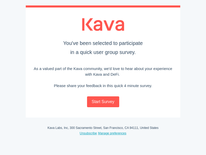 Kava Labs email from Fri, Aug 12, 2022