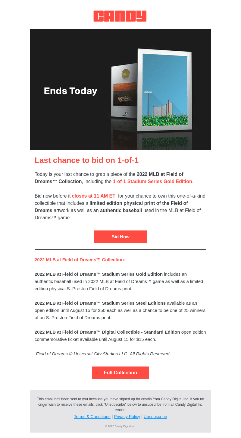 Candy Visual email from Mon, Aug 15, 2022