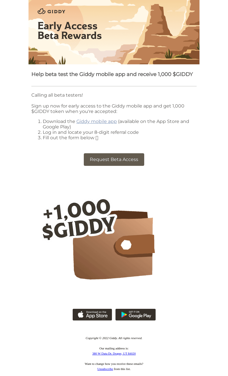 Help Beta Test Giddy, Get Rewarded