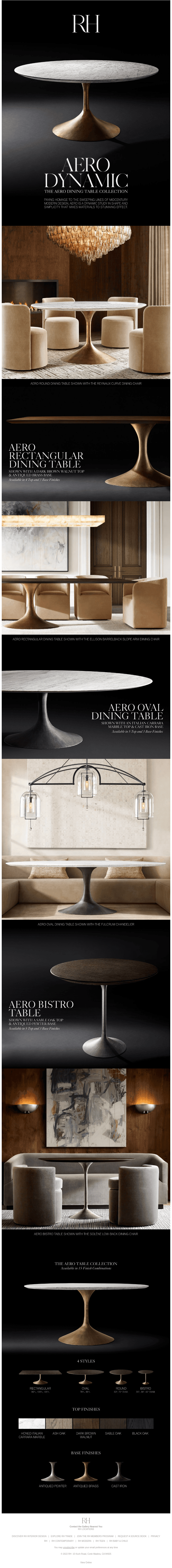 An Iconic Silhouette. The Aero Table Collection.