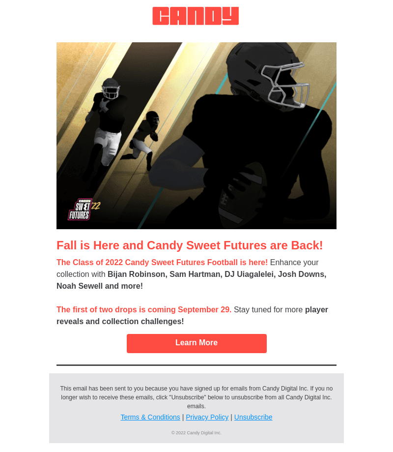 Candy Visual email from Thu, Sep 15, 2022