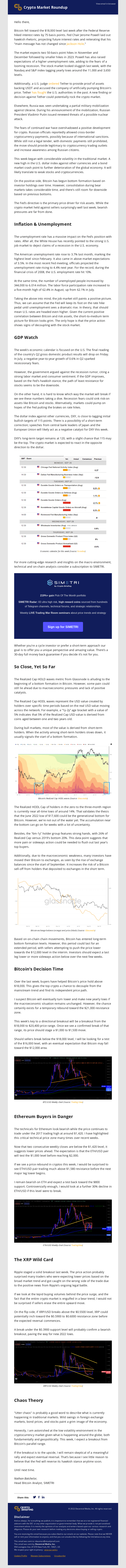 Crypto Market Roundup: Fed warnings
