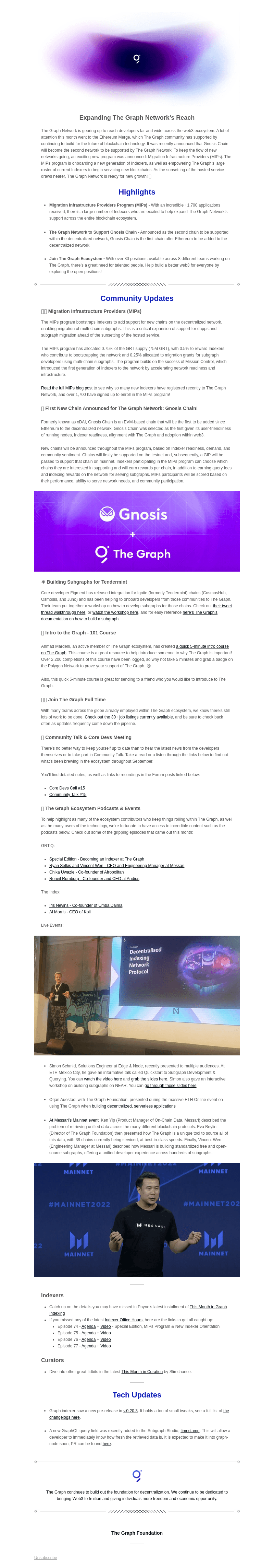 The Graph's September Newsletter