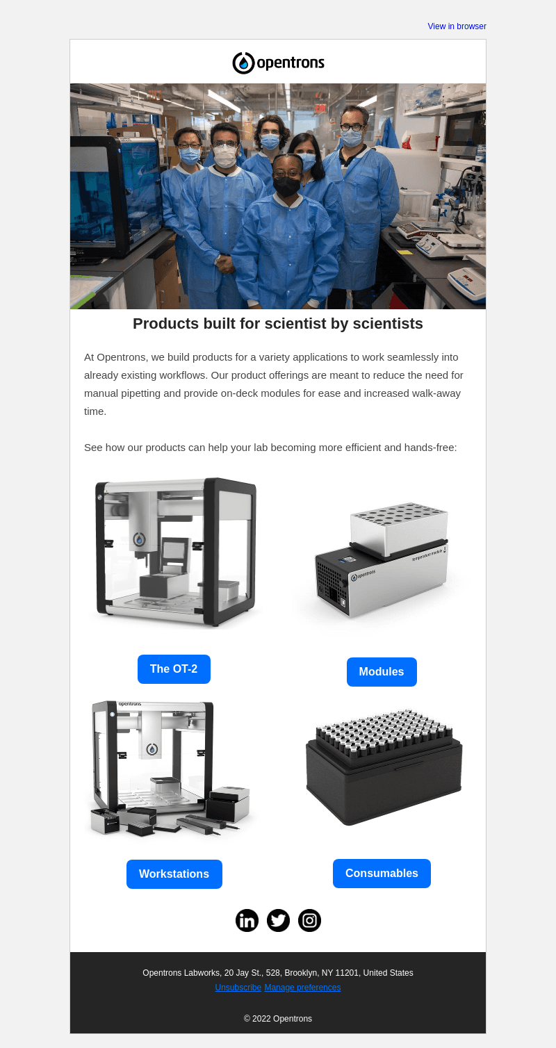 Explore Opentrons Product Offerings