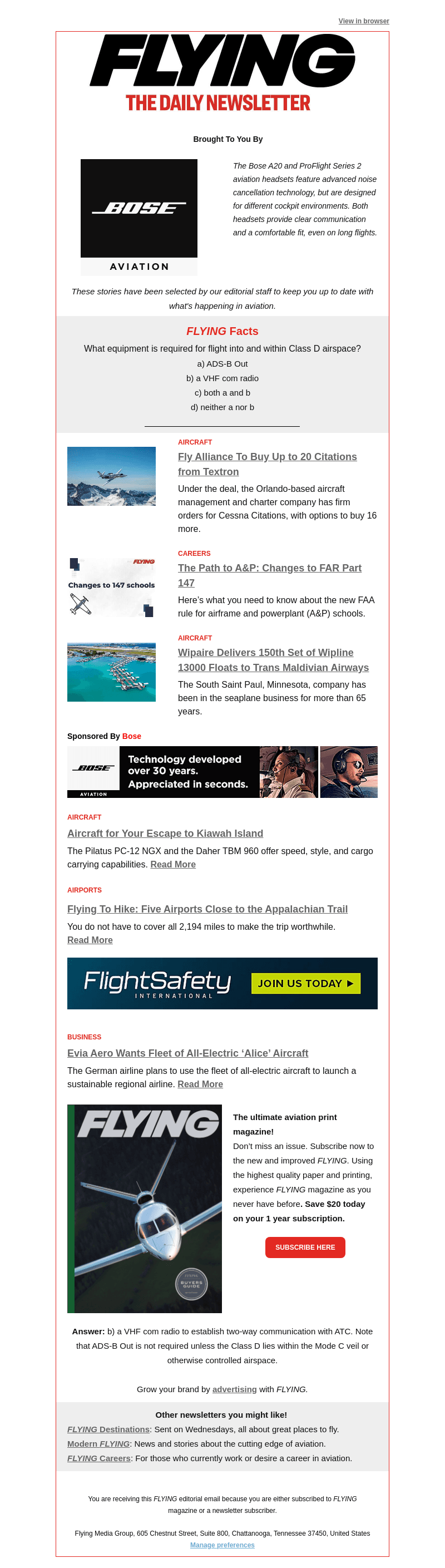 Flying Magazine email from Fri, Oct 21, 2022