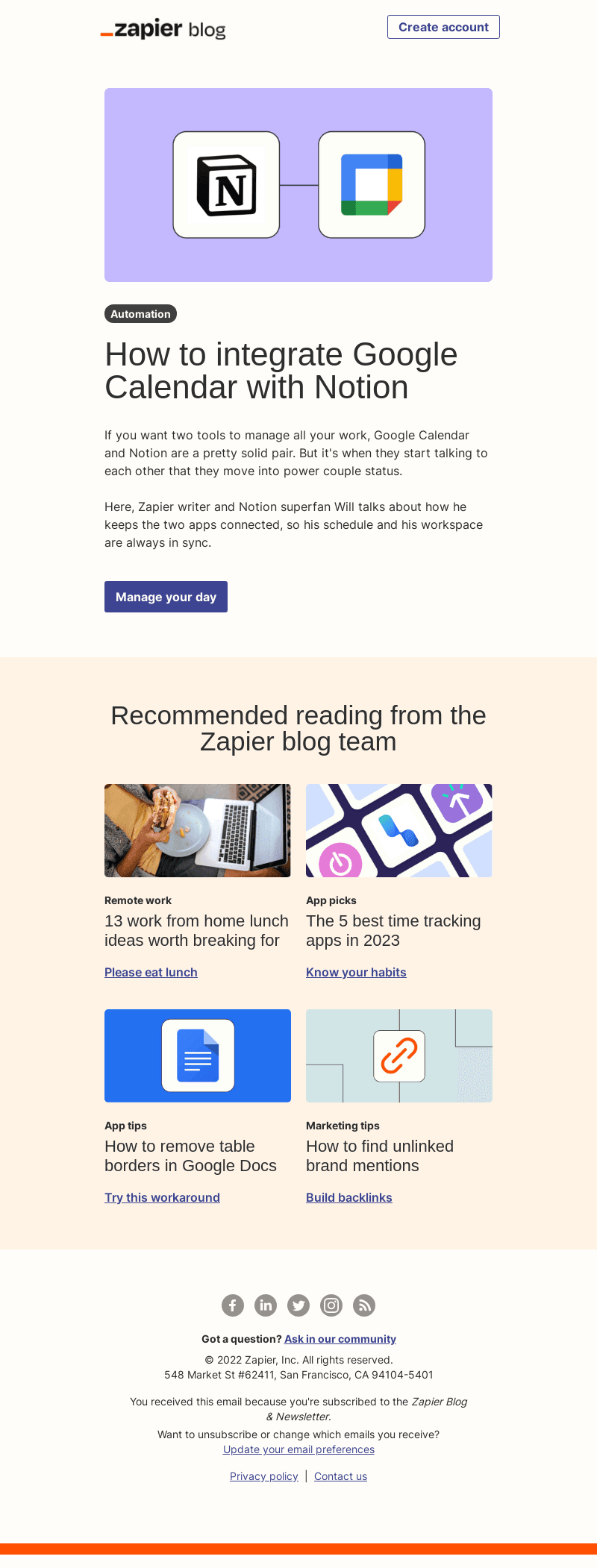 Connect Google calendar to Notion
