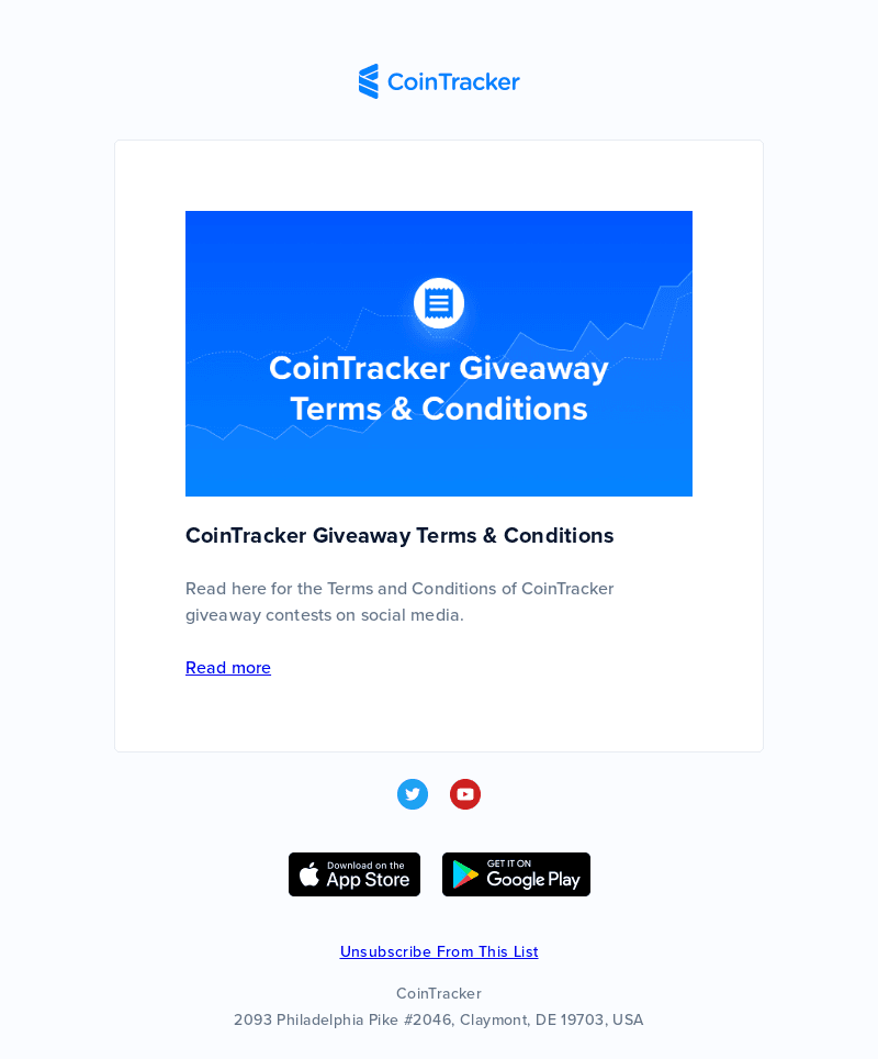 CoinTracker email from Tue, Dec 13, 2022