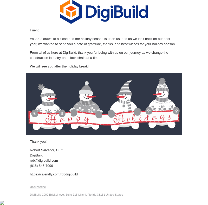 DigiBuild email from Fri, Dec 23, 2022