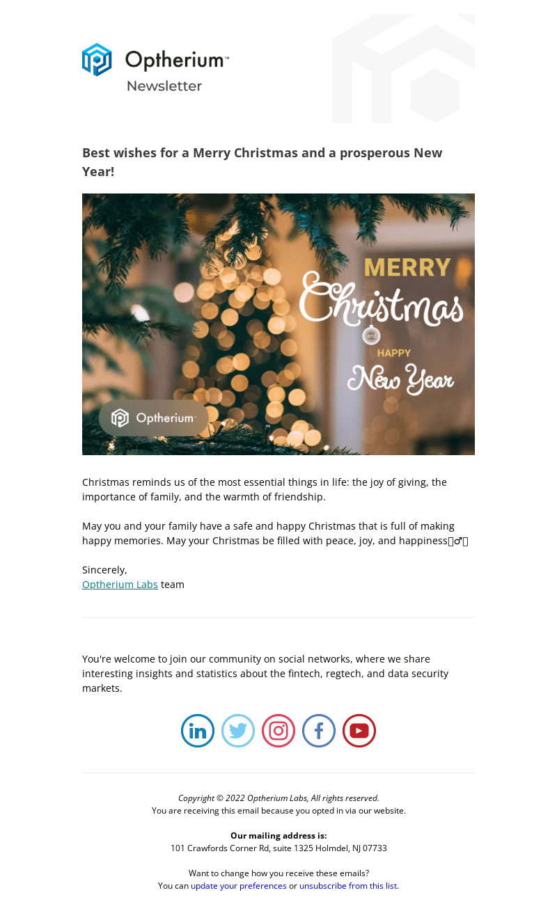 Optherium email from Fri, Dec 23, 2022