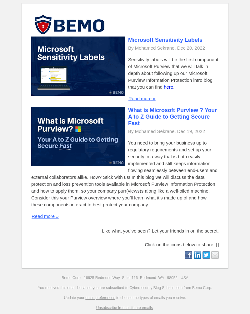 Microsoft Sensitivity Labels