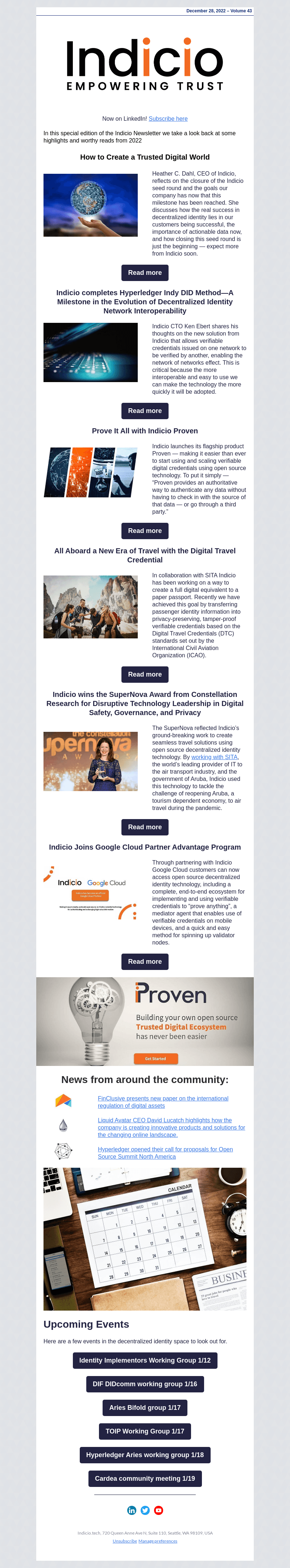 Indicio Newsletter – Vol 43