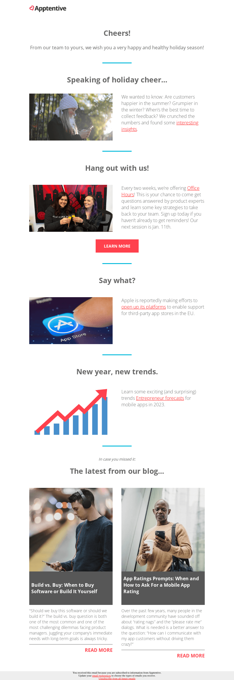 Apptentive email from Wed, Dec 28, 2022