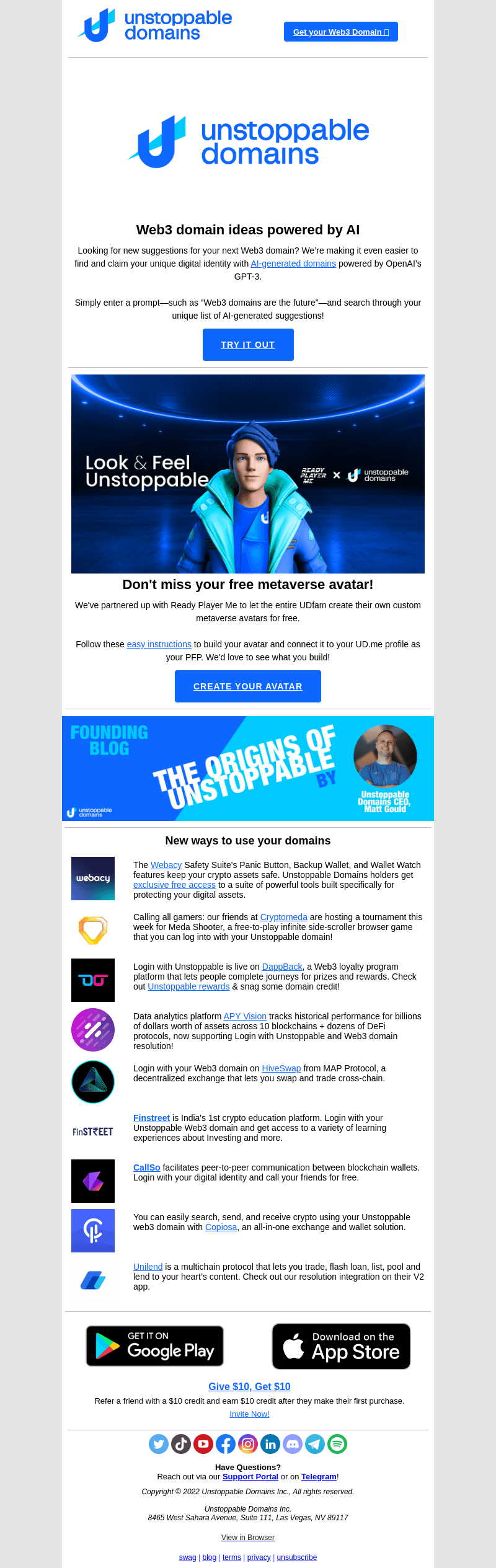 Generate Web3 domain ideas with AI