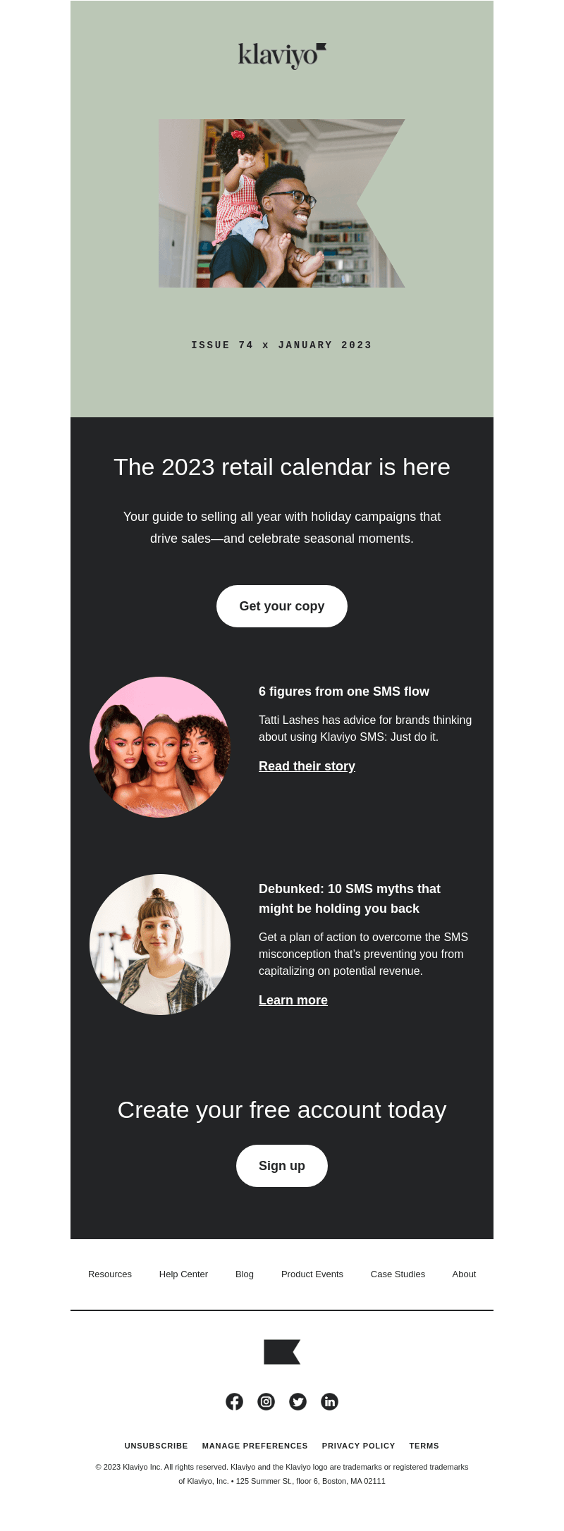 Klaviyo email from Sat, Jan 21, 2023