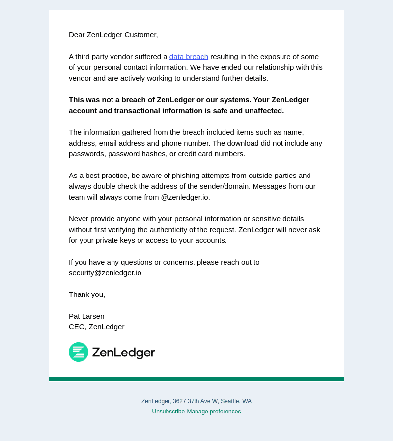 Important Security Update from the ZenLedger Team