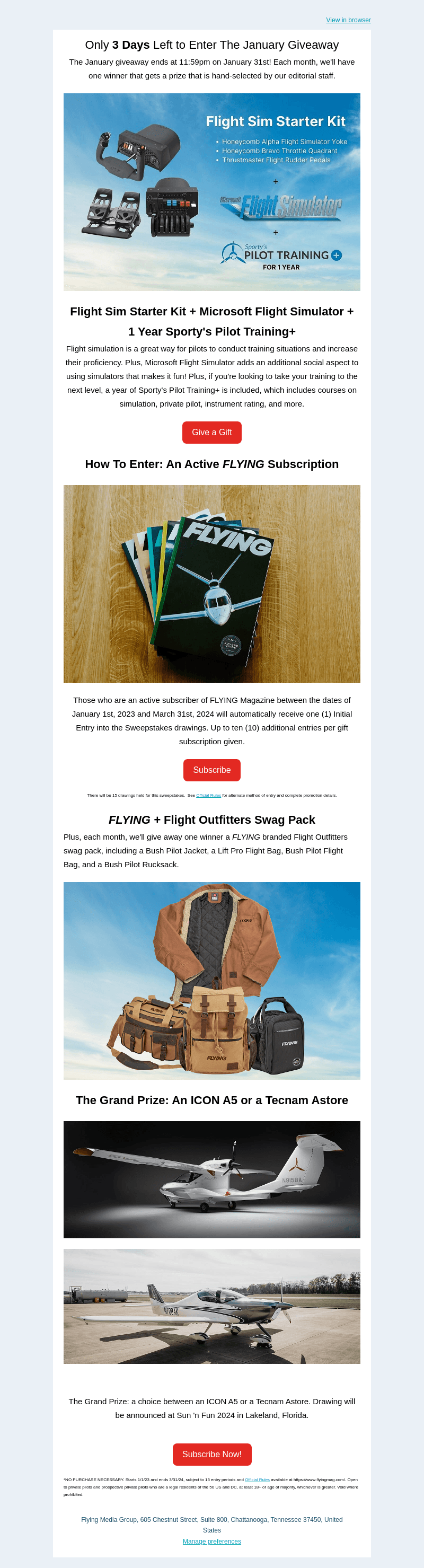 Flying Magazine email from Sun, Jan 29, 2023