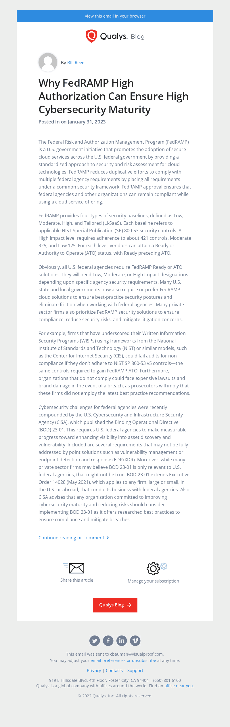 Read the latest post - Why FedRAMP High Authorization Can Ensure High Cybersecurity Maturity