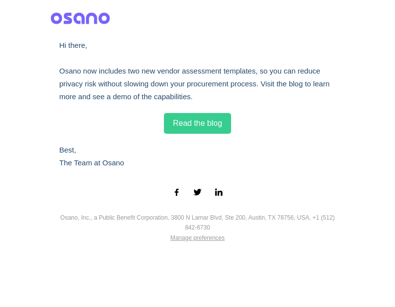 External vendor assessments now available