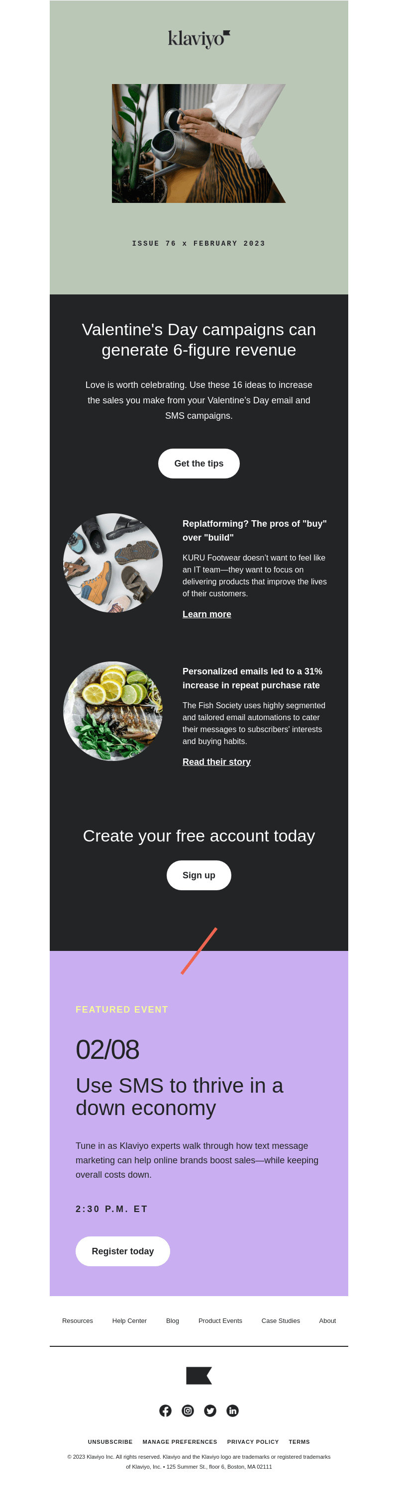 Klaviyo email from Sat, Feb 4, 2023