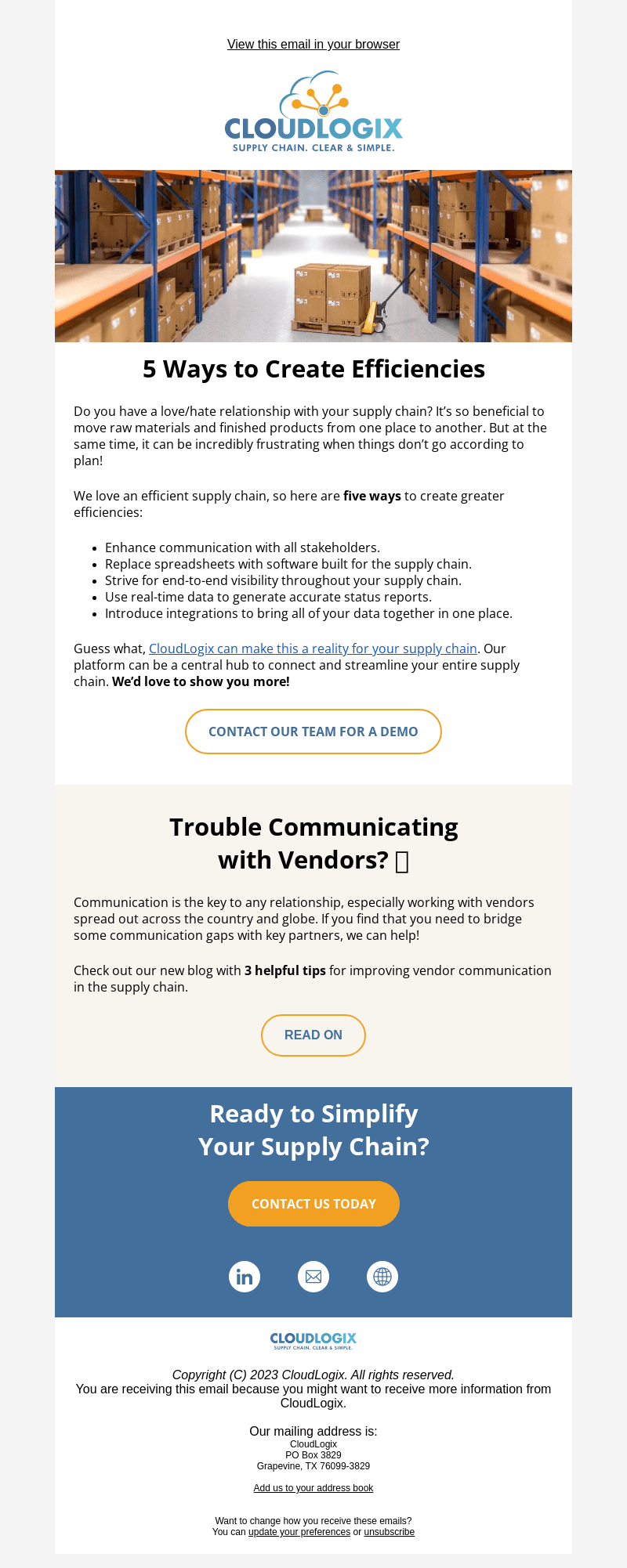 CloudLogix email from Tue, Feb 14, 2023