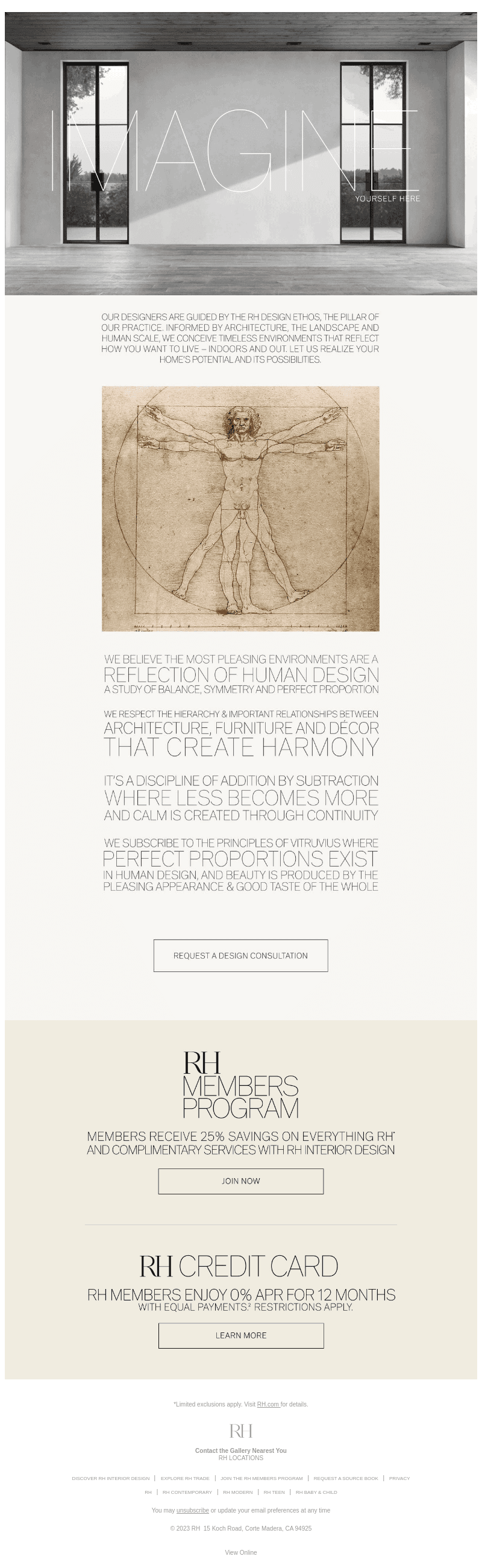 Enjoy Complimentary Design Services as an RH Member