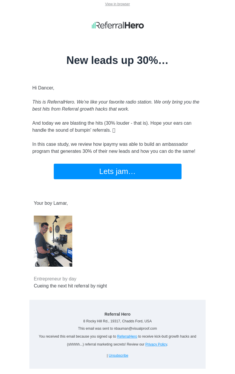 New leads are up 30%!