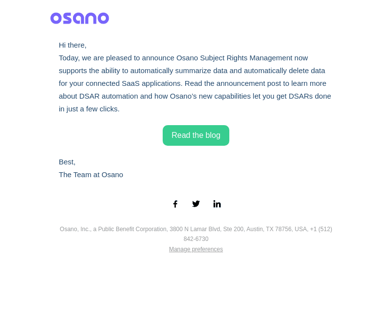 NEW in Osano: DSAR Automation