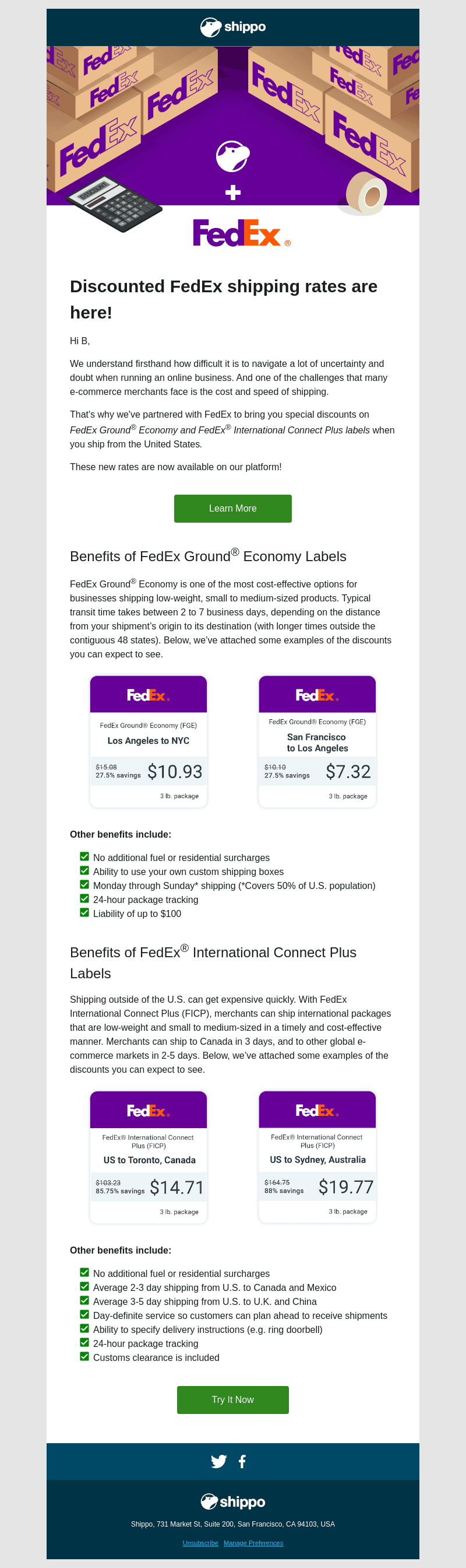 New FedEx shipping label discounts!