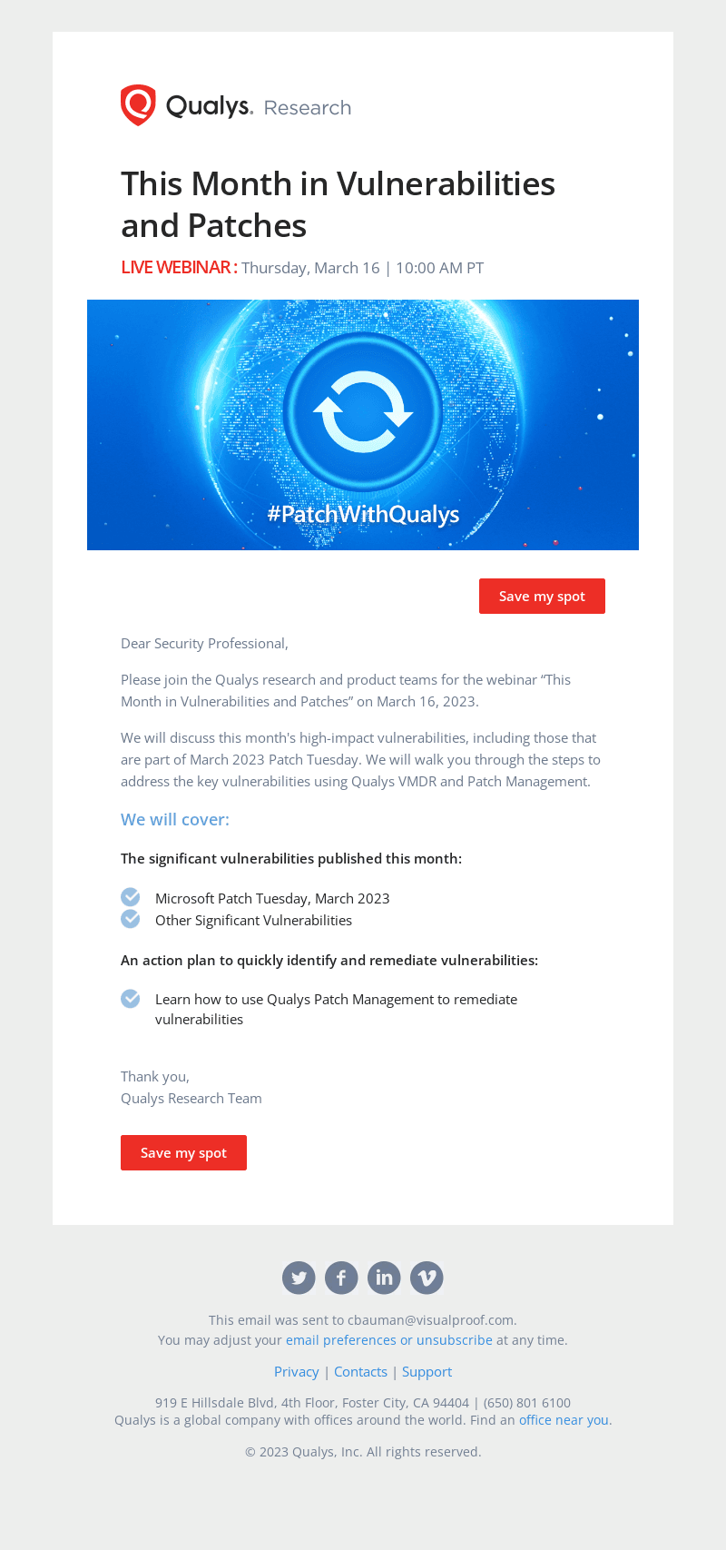 [Webcast Invite] This Month in Vulnerabilities and Patches